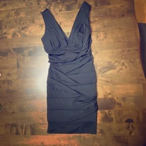 Emerald Sundae Black Bodycon V-Neck Mini Dress